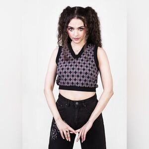 Disturbia Clowntears V Neck Vest US 8 / UK 12